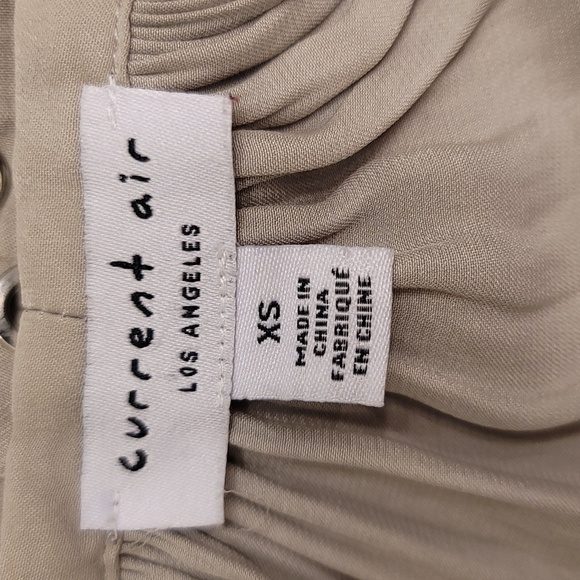 Anthropologie Current Air Aurelie Pleated Gold Metal Rivit  Mini Dress - Size XS - Picture 8 of 13